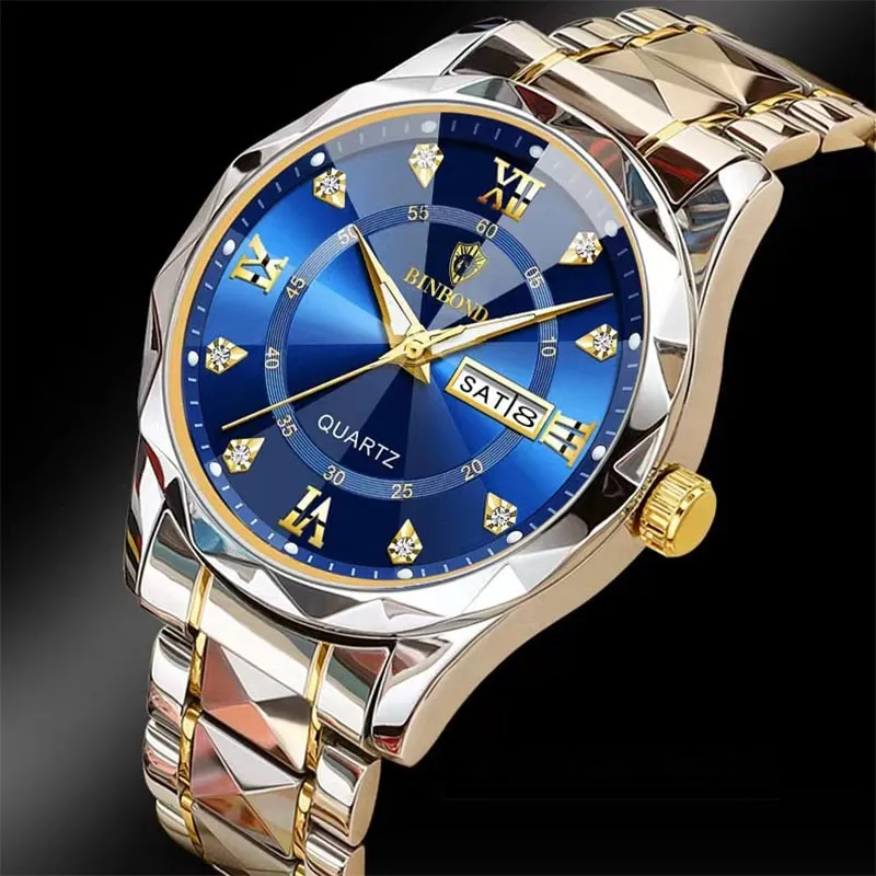 Quartz Men's Watch  Waterproof Stainless Steel