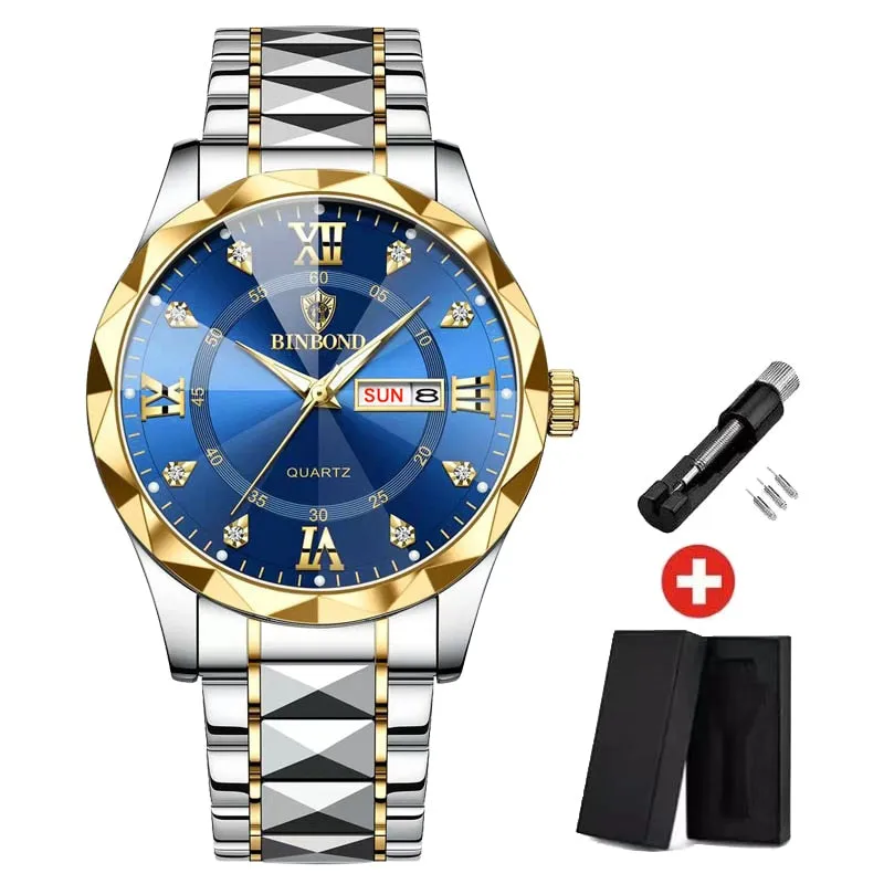 Quartz Men's Watch  Waterproof Stainless Steel