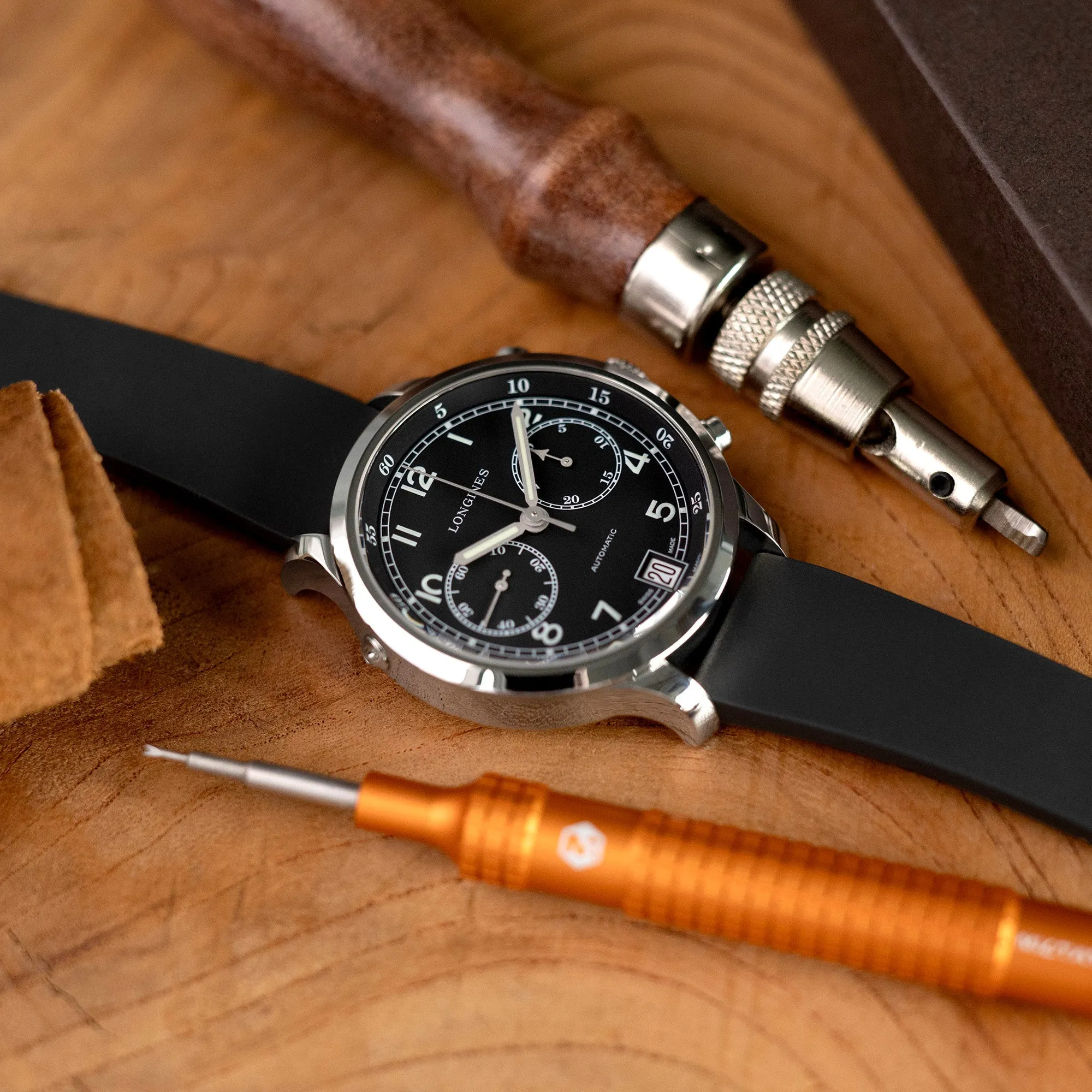 Quick Release FKM26 Black FKM Rubber watch strap