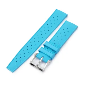 Quick Release Sky Blue Tropical-Style Pro FKM rubber watch strap, 18mm, 20mm or 22mm