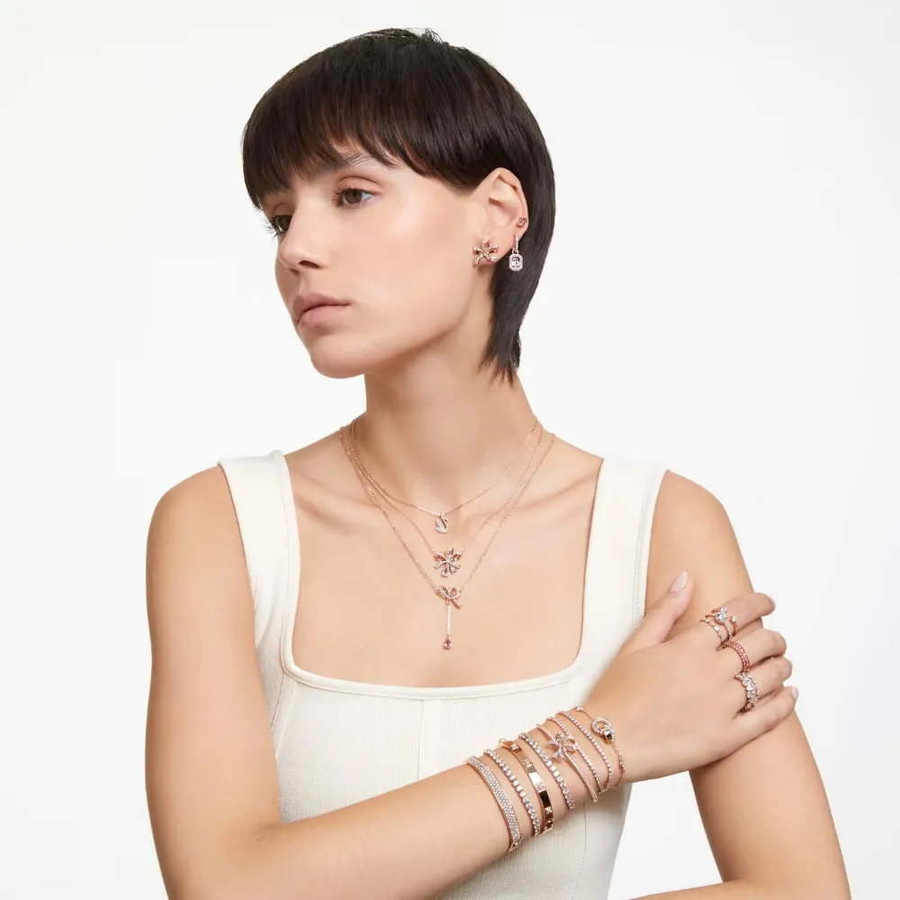 "Swarovski Millenia drop earrings Octagon cut, Pink, Rose gold-tone plated"