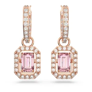 "Swarovski Millenia drop earrings Octagon cut, Pink, Rose gold-tone plated"