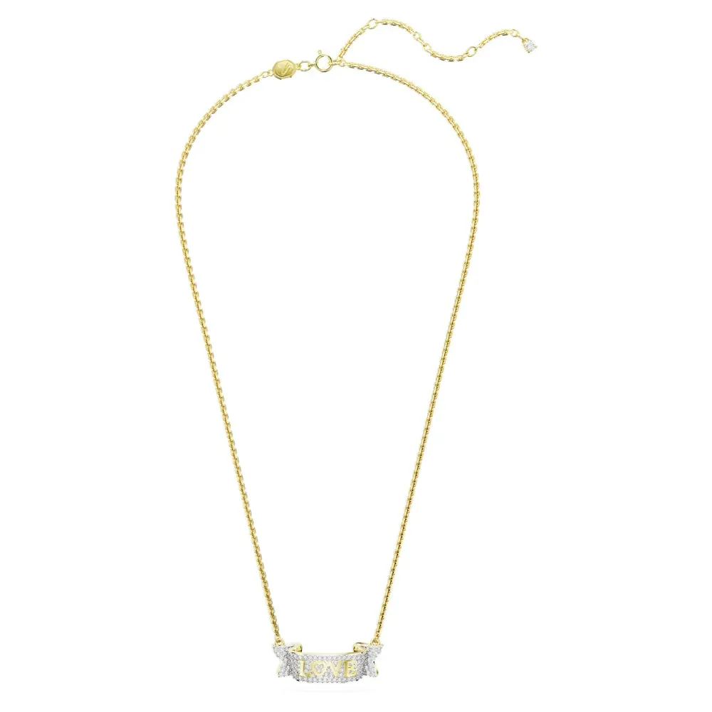 "Swarovski Volta Love necklace White, Gold-tone plated"