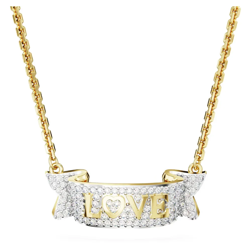 "Swarovski Volta Love necklace White, Gold-tone plated"