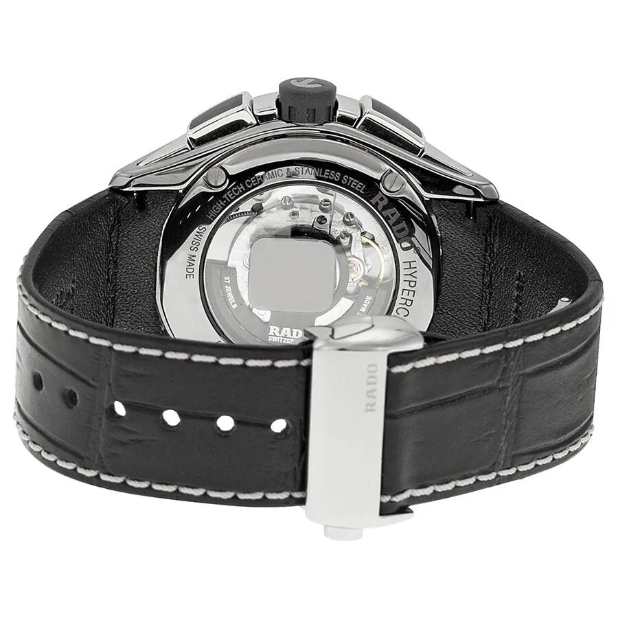 Rado Hyperchrome Automatic Silver Dial Black Leather Men's Watch R32276105