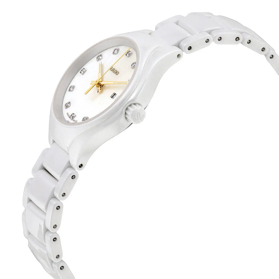 Rado True Quartz MOP Dial High-tech White Ceramic Ladies Watch R27061902