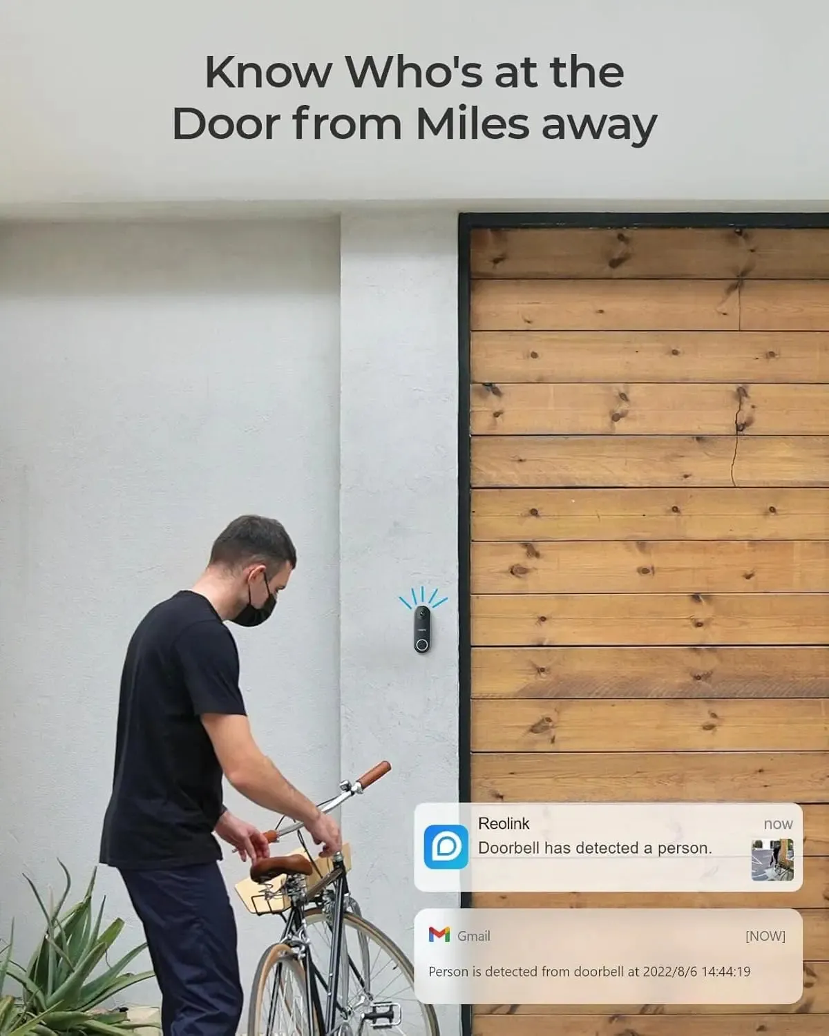 Reolink Video Doorbell Camera Wired 2K WiFi with Chime, Smart Security Door Bell, 5MP Night Vision, Human Detection App Alert, 180° Wide Angle, 2.4/5GHz, 2 Way Talk, Waterproof, Video Doorbell WiFi V2