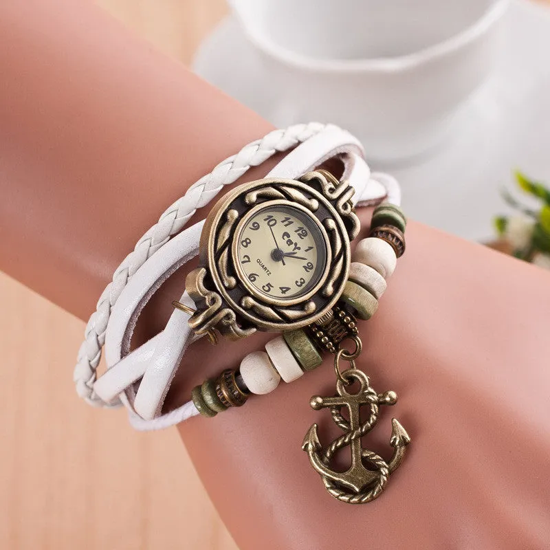 Retro Anchor Pattern Punk Watch