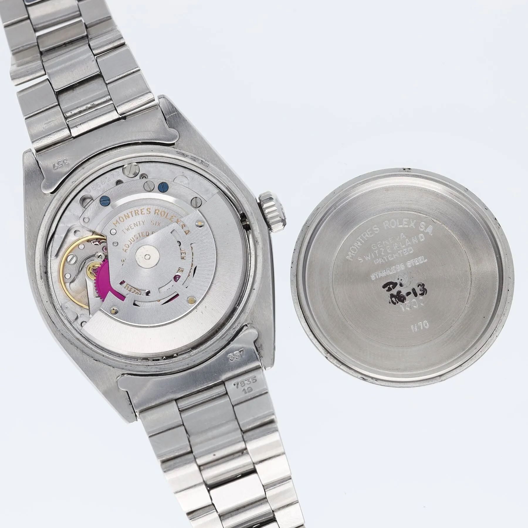 Rolex Oyster Perpetual Date Lavender Grey Dial ref 1500