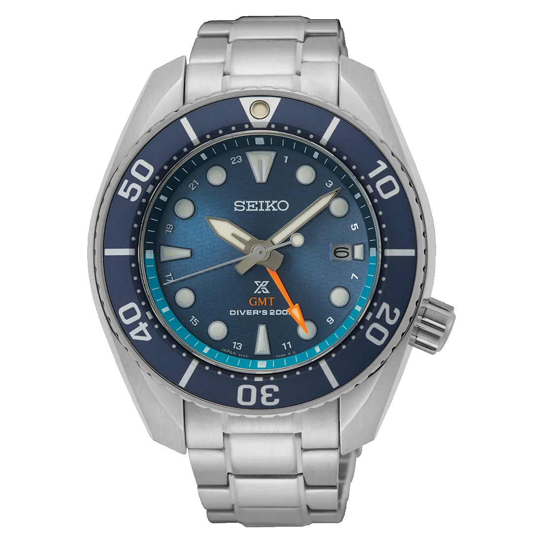 Seiko Prospex Solar GMT Diver Watch Aqua Dial SFK001J