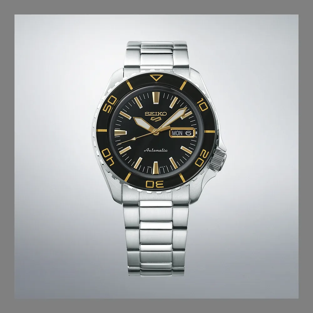 Seiko SNZH Tribute with Black-Gold Bezel and Luminescent Indices SRPK99K