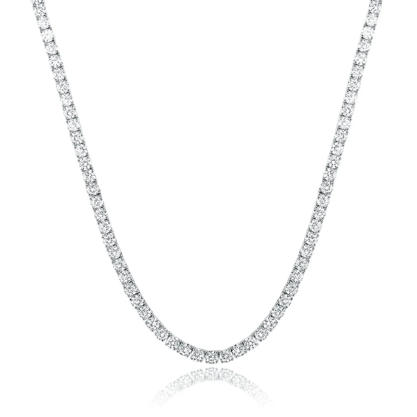 Silver 4 Claw Zircon Tennis Necklace