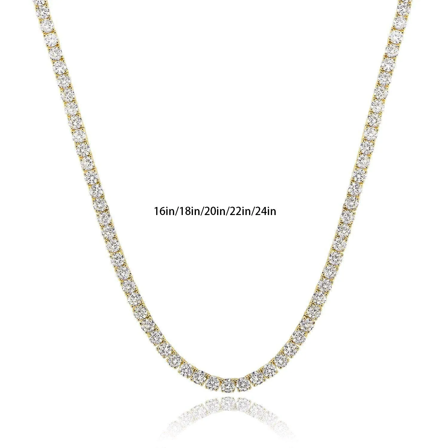 Silver 4 Claw Zircon Tennis Necklace