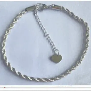 Simple Hemp Flowers Chain Peach Heart Bracelet For Women