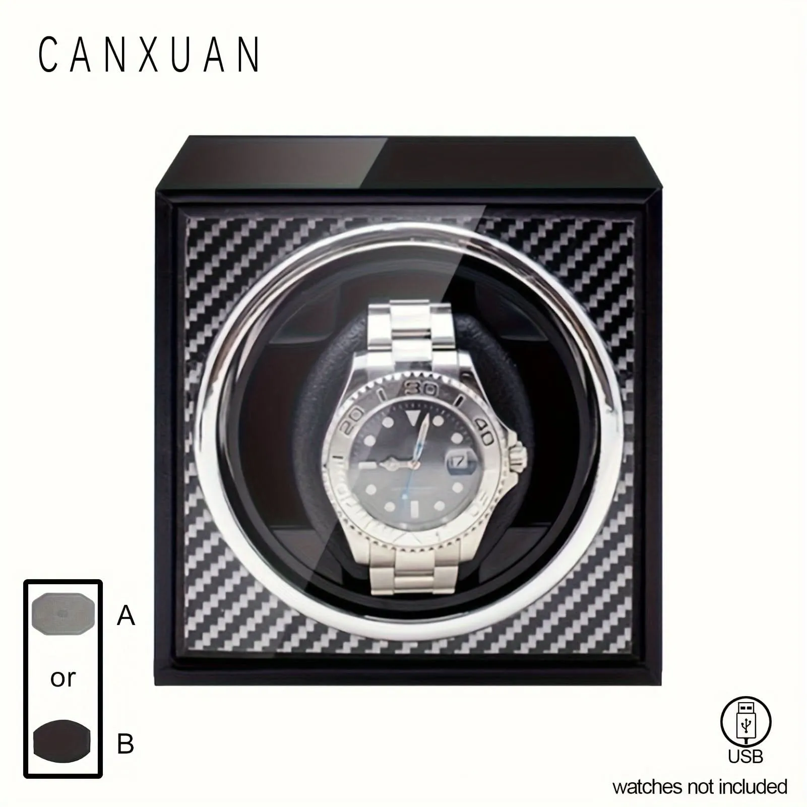 Single Watch Winder Wooden Case USB Powered