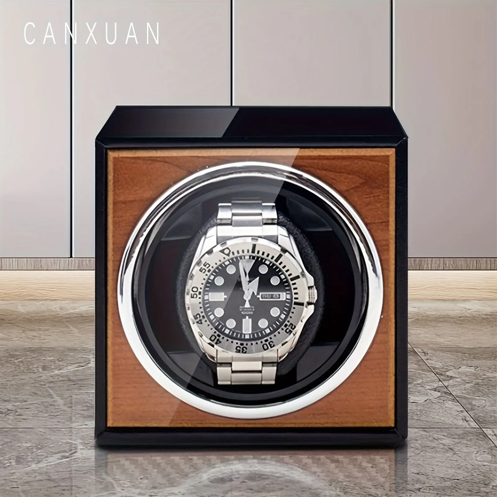 Single Watch Winder Wooden Case USB Powered