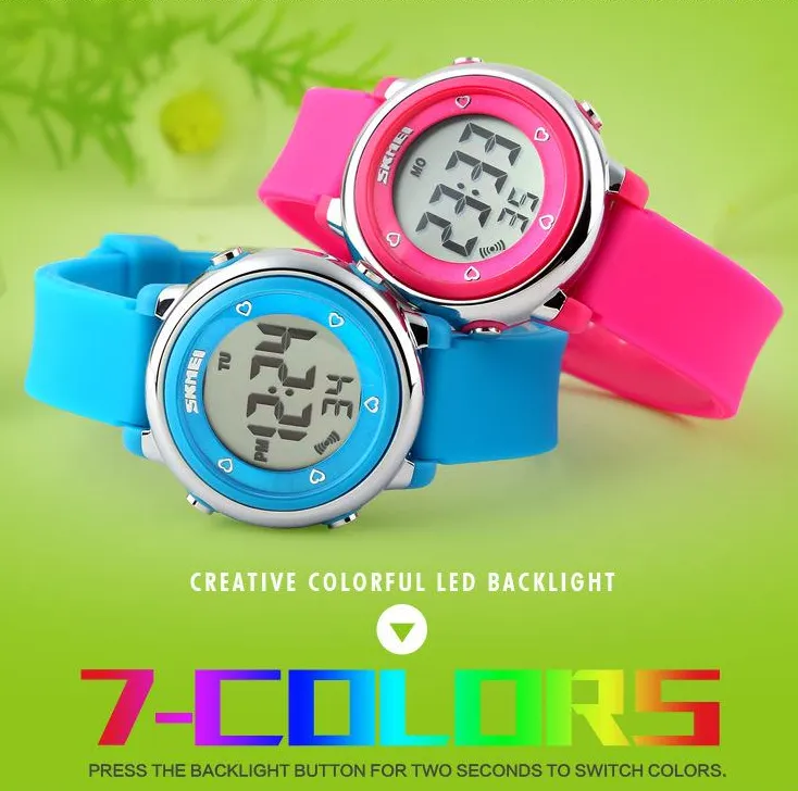 SKMEI Children LED Digital Watch Relogio Feminino Sports Watches Kids Cartoon Jelly Relojes Mujer Waterproof Wristwatches