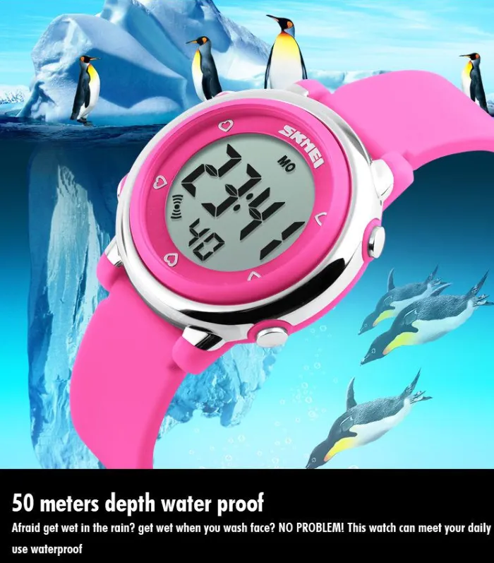 SKMEI Children LED Digital Watch Relogio Feminino Sports Watches Kids Cartoon Jelly Relojes Mujer Waterproof Wristwatches