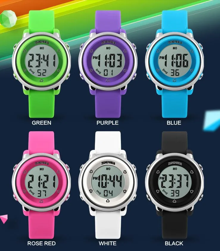 SKMEI Children LED Digital Watch Relogio Feminino Sports Watches Kids Cartoon Jelly Relojes Mujer Waterproof Wristwatches