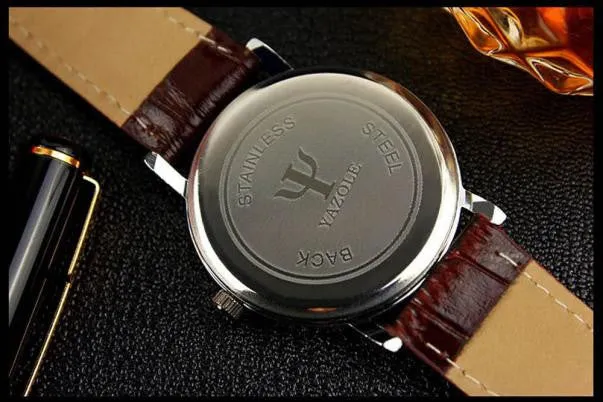 Splendid Black Fashion Top Luxury Band Mens Waterproof Noctilucent Leather Men Blue Ray Glass Quartz Analog Watches Men