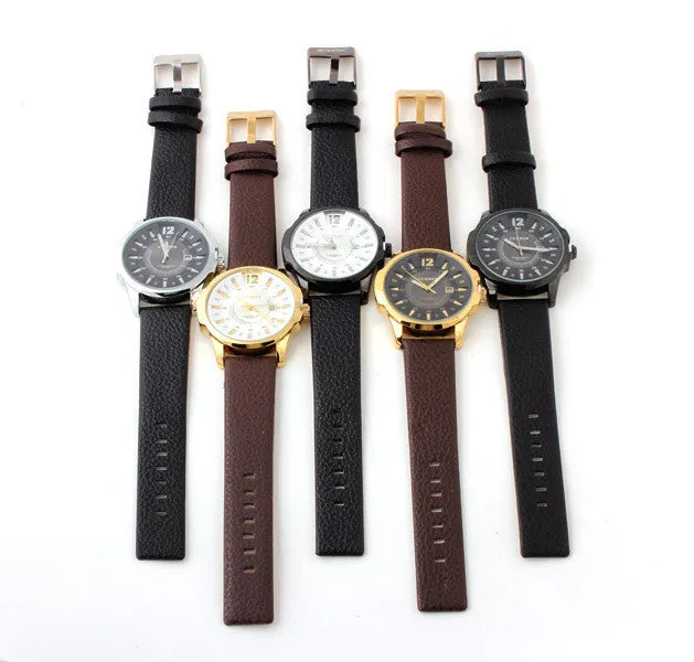 Stainless Steel Dial Sports Watch CURREN 8123 Analog with date Casual Watches Leather Strap quartz wristwatches