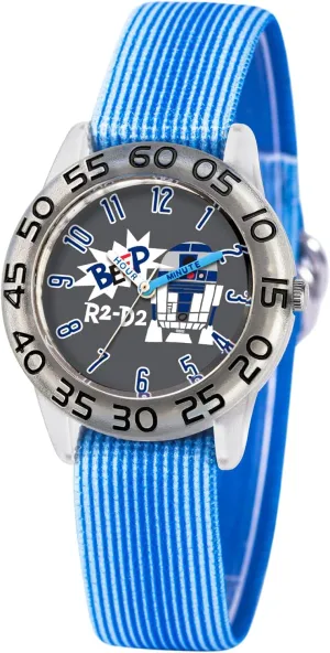 STAR WARS Kids' Plastic Time Teacher Watch, Analog Quartz Nylon Strap Watch