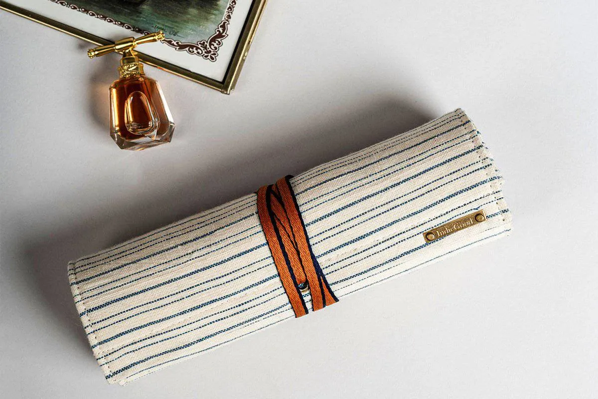 The Watch Organiser - Khadi Roll over for Travel and Storage