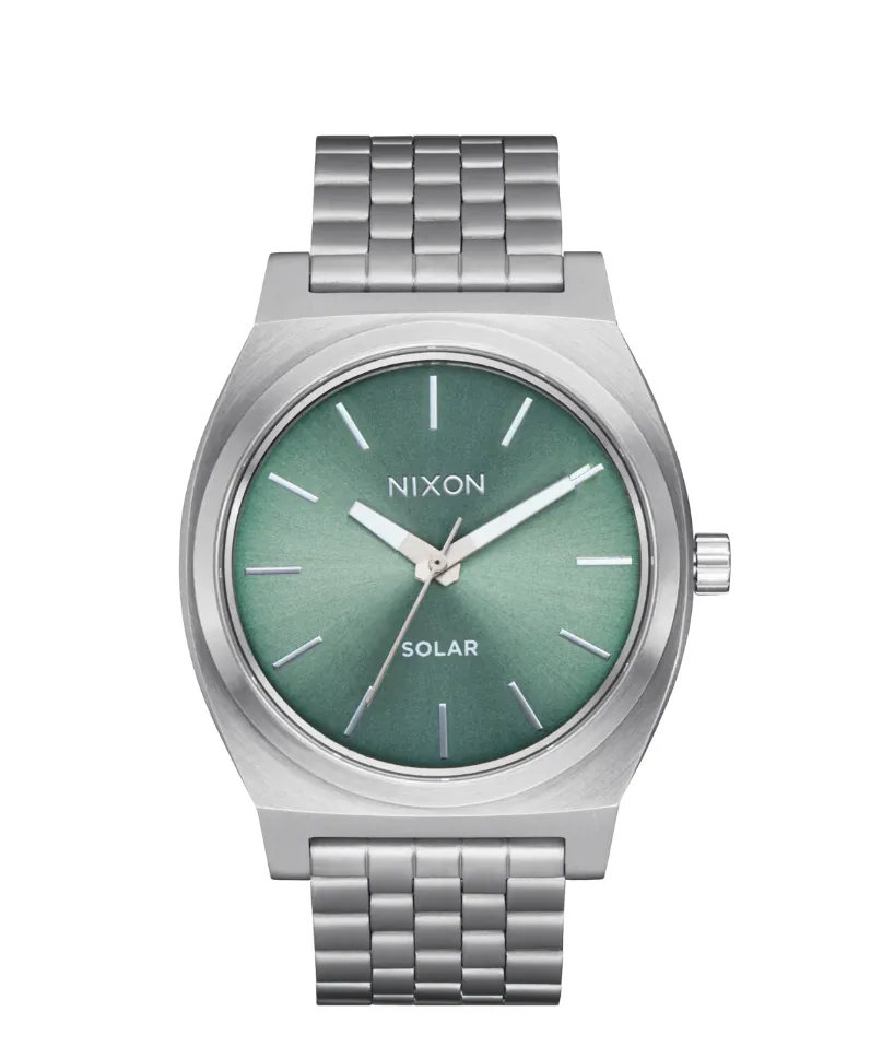 Time Teller Solar- Silver/Jade Sunray