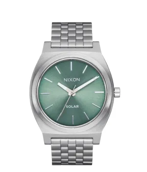 Time Teller Solar- Silver/Jade Sunray