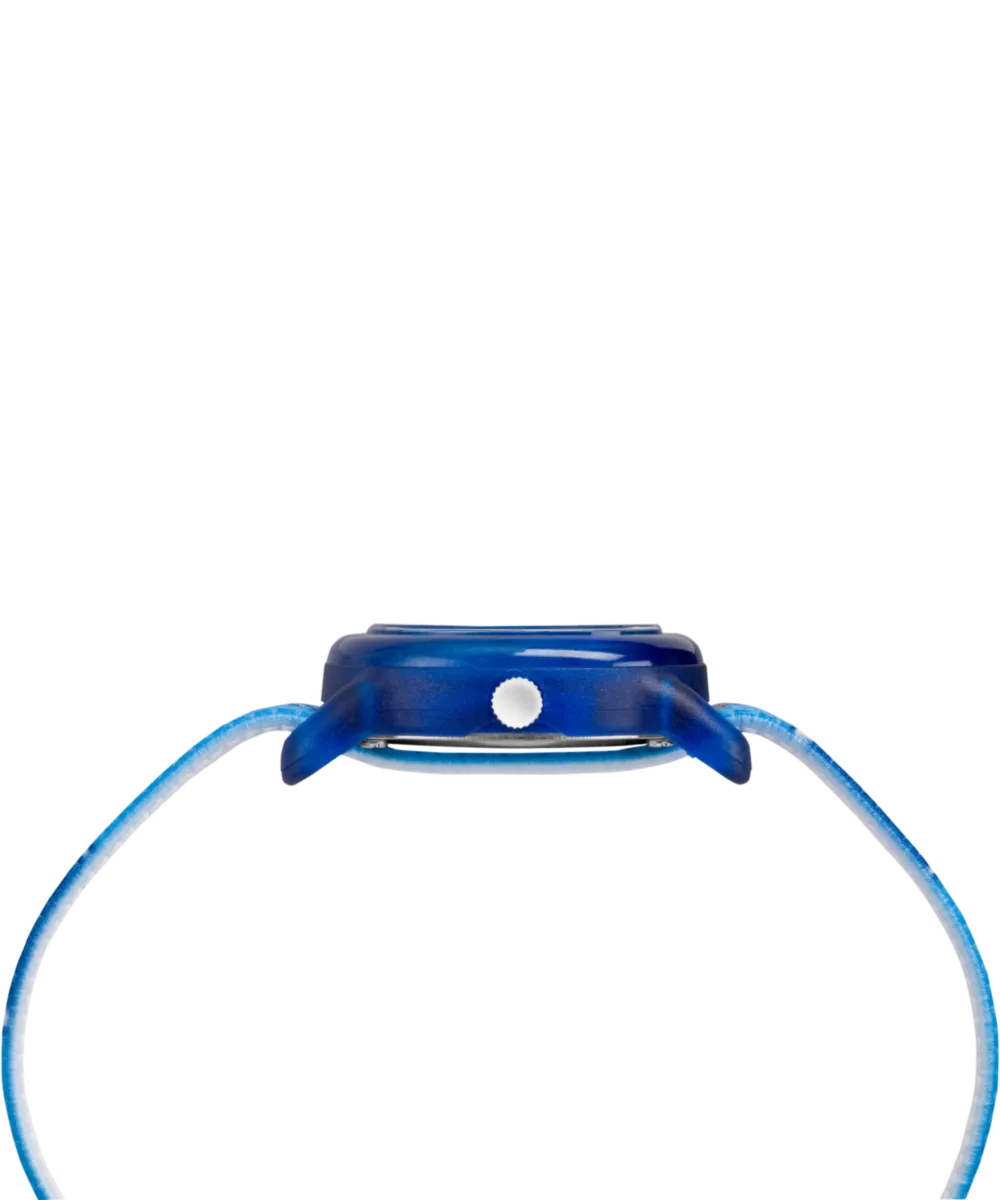 TIMEX TIME MACHINES® 29mm Blue Soccer Elastic Fabric Kids Watch