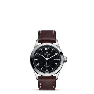 TUDOR 1926 28mm Steel Black Dial Leather Watch - M91350-0008