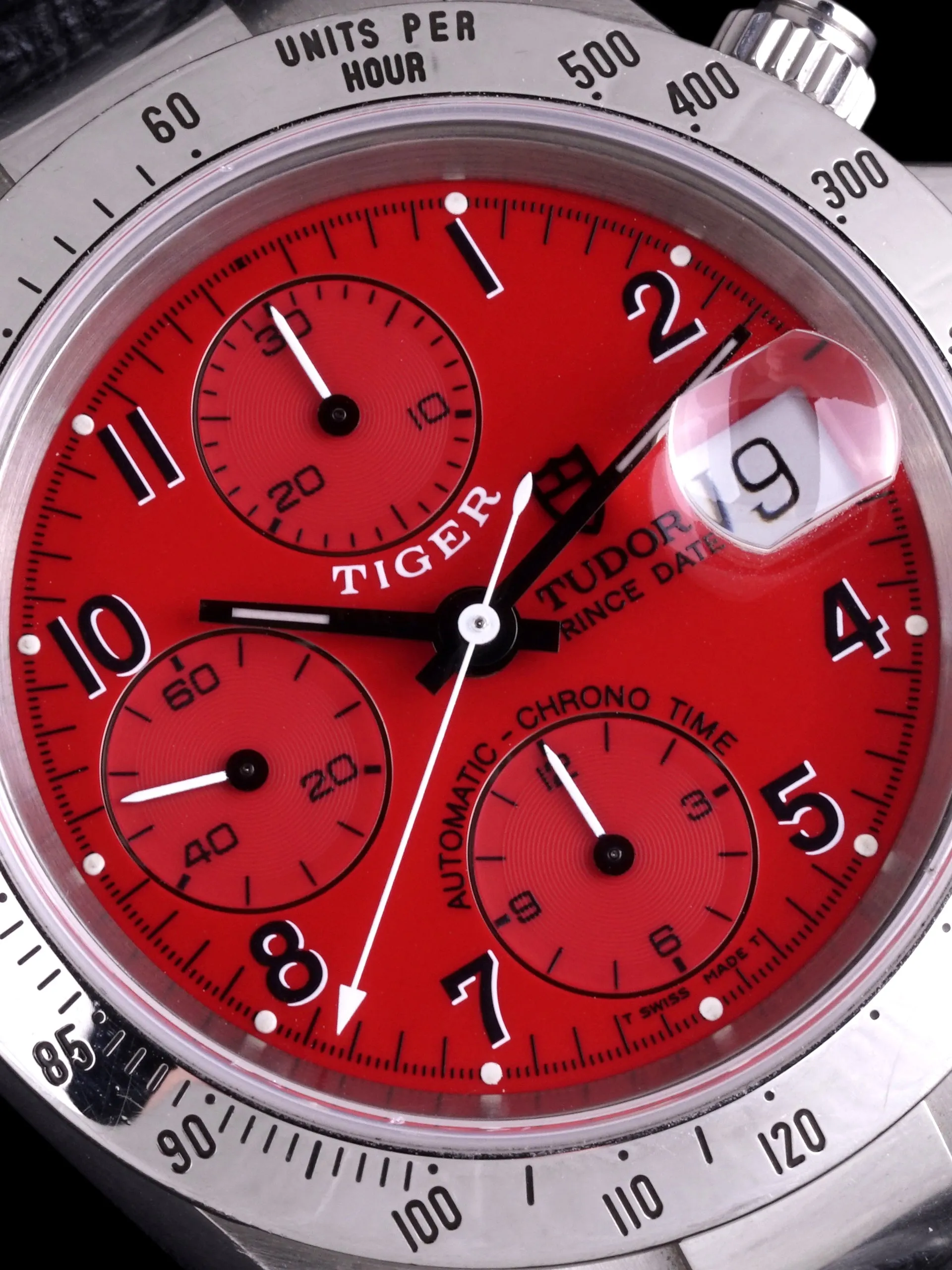 *Unpolished* 1999 Tudor Tiger Chronograph (Ref. 79280) "Red Dial" W/ Box & Papers