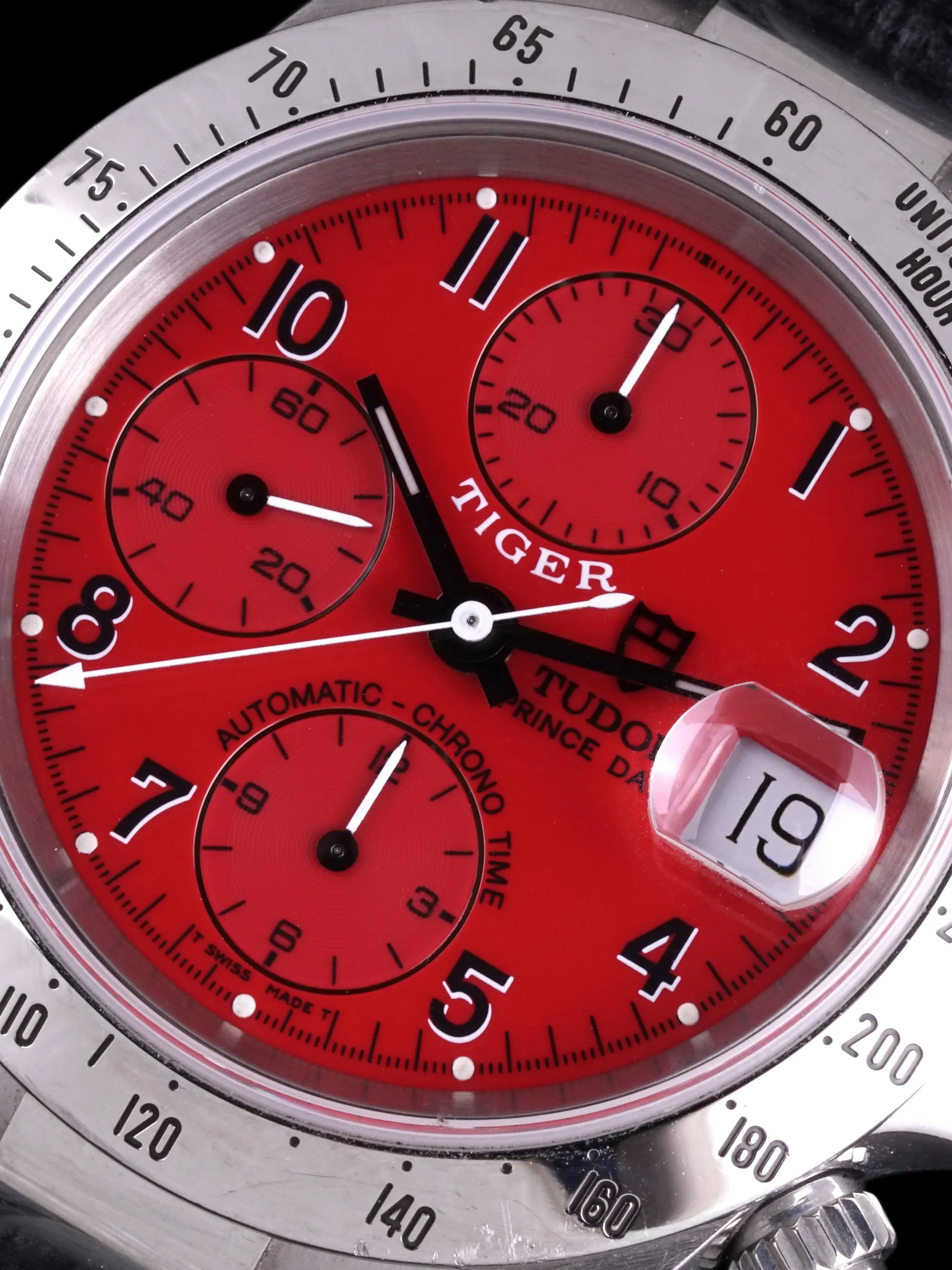 *Unpolished* 1999 Tudor Tiger Chronograph (Ref. 79280) "Red Dial" W/ Box & Papers