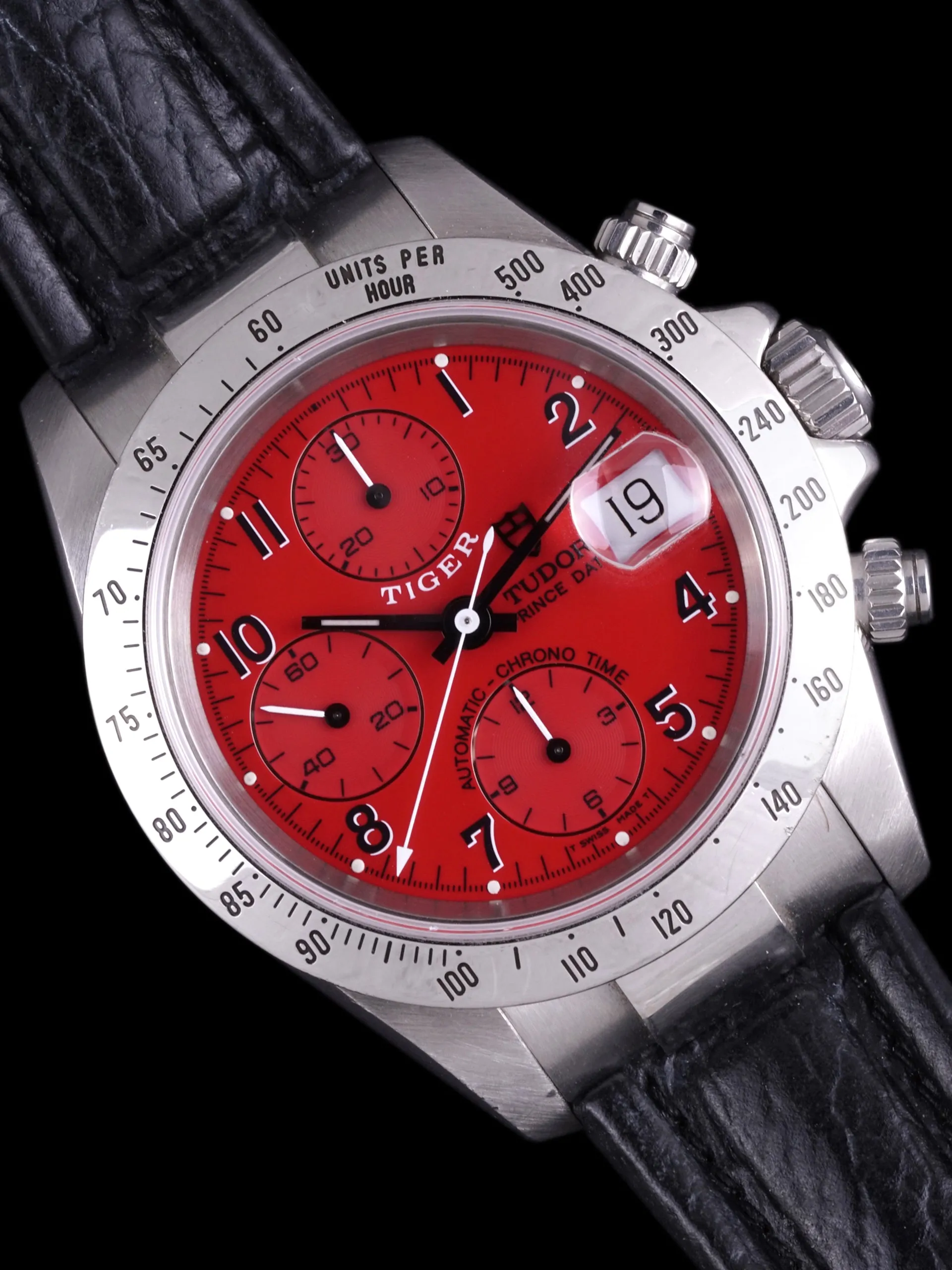 *Unpolished* 1999 Tudor Tiger Chronograph (Ref. 79280) "Red Dial" W/ Box & Papers