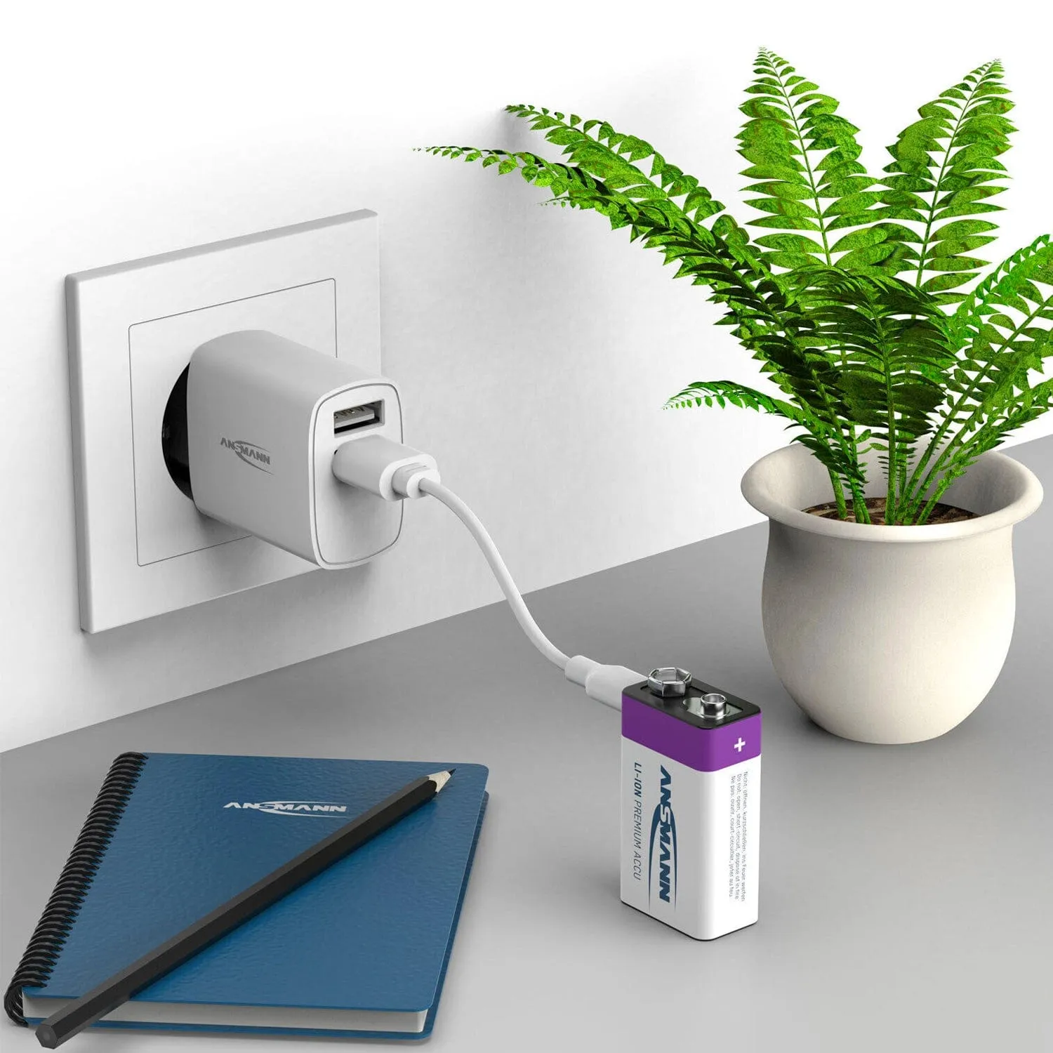 USB-C Rechargeable Li-Ion 9V Battery (400mAh)