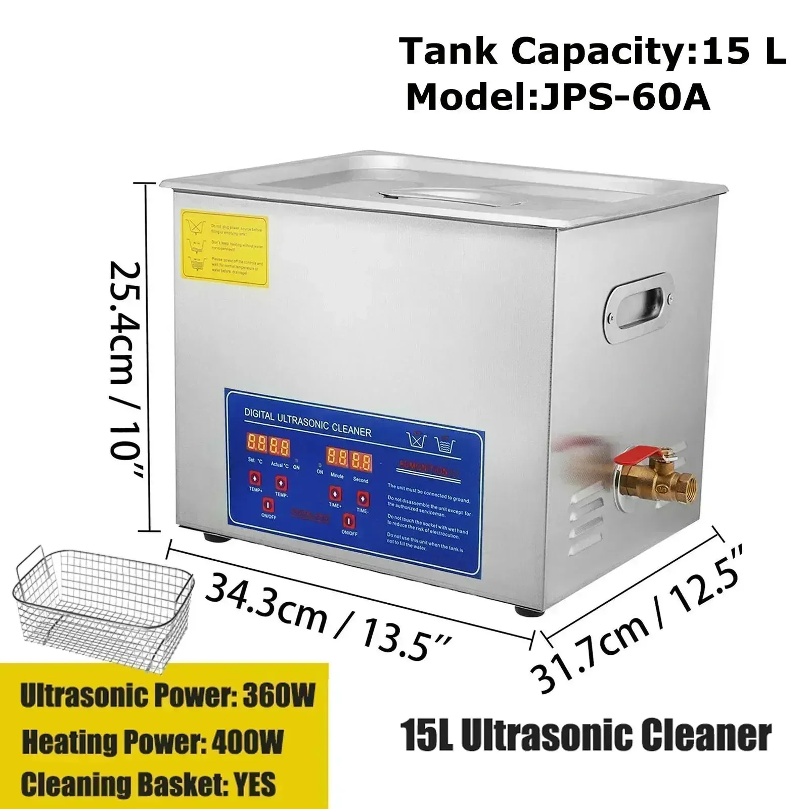 VEVOR Ultrasonic Cleaner - 2L/3L/6L/10L/15L/22L/30L Digital Timer Stainless Steel Bath for Jewelry, Glasses, Watches, and More