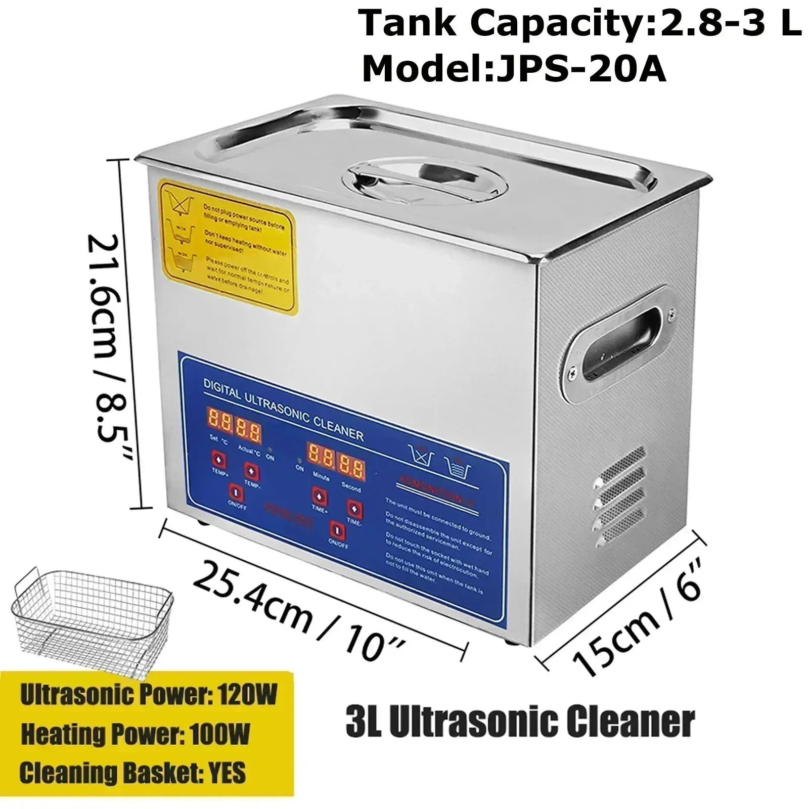VEVOR Ultrasonic Cleaner - 2L/3L/6L/10L/15L/22L/30L Digital Timer Stainless Steel Bath for Jewelry, Glasses, Watches, and More