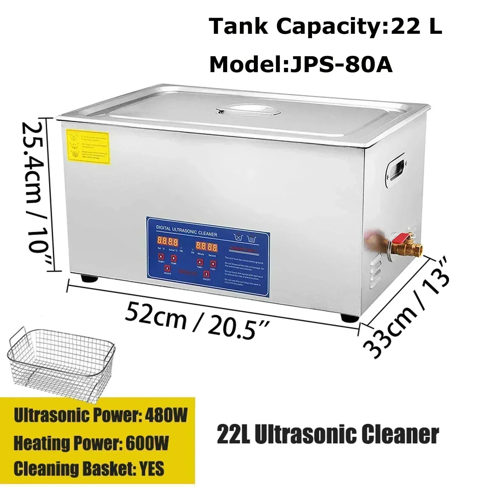 VEVOR Ultrasonic Cleaner - 2L/3L/6L/10L/15L/22L/30L Digital Timer Stainless Steel Bath for Jewelry, Glasses, Watches, and More
