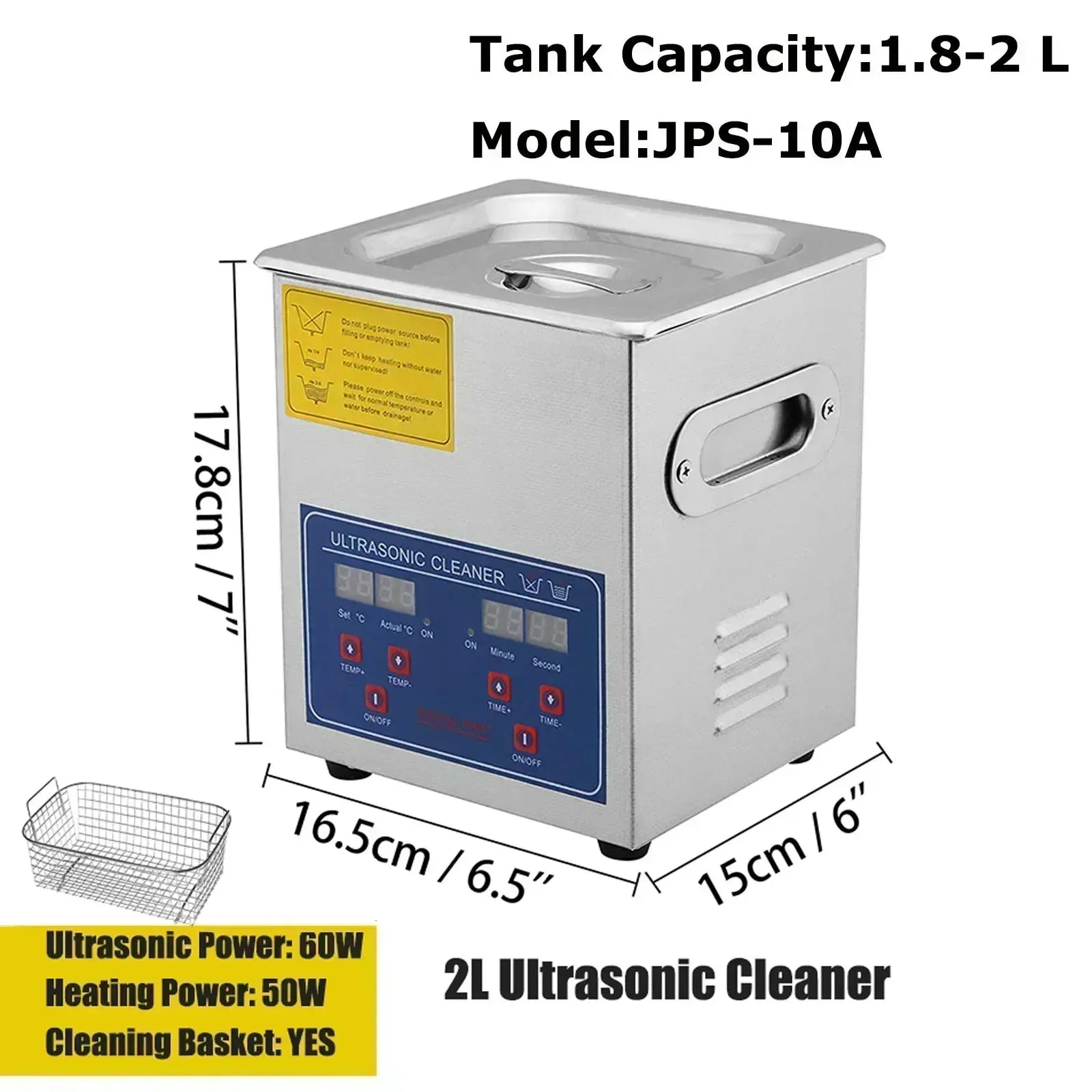 VEVOR Ultrasonic Cleaner - 2L/3L/6L/10L/15L/22L/30L Digital Timer Stainless Steel Bath for Jewelry, Glasses, Watches, and More