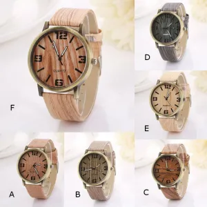 Vintage Wood Grain Luxury Watches - Women Fashion Watch with Quartz movements