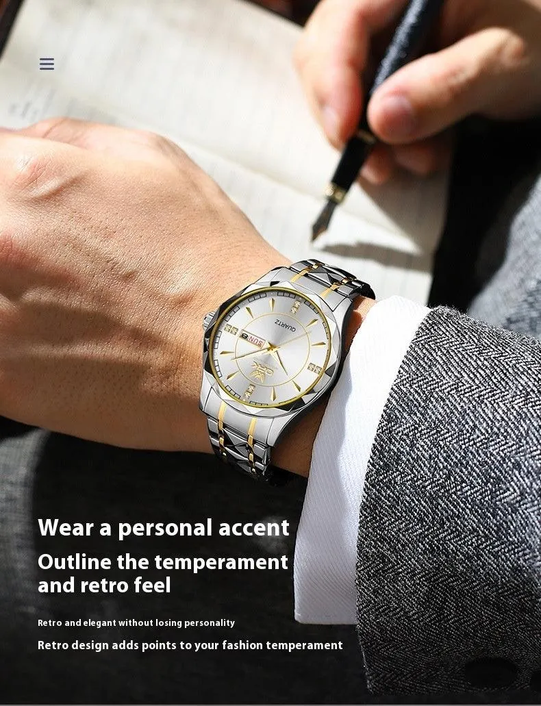 Watches for Men Analog Quartz Men's Watch Stainless Steel Waterproof