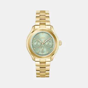 Women's Quartz Multi-Function Green Dial Stainless Steel Watch 1502745